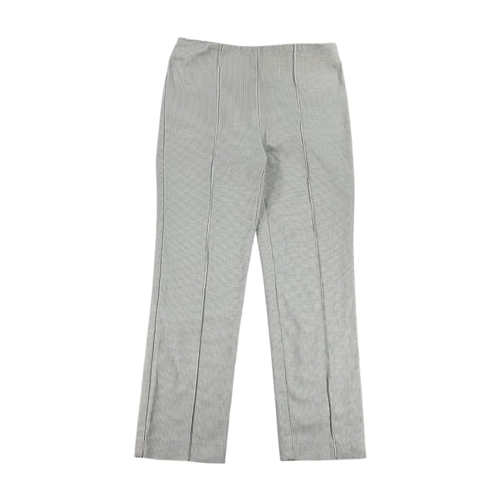 Rachel Zoe Micro Houndstooth Pintuck Straight Leg Capri Pants Black 4 Women